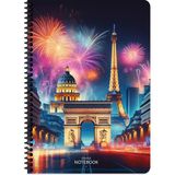 Keskin Color Keskin A4 Kareli Pp Kapak City Spiralli Defter - Paris - 1 Adet - --