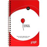Keskin Color Kırmızı Sevinçten Uçuyorum 2022 Hisli Şeyler 13x19.5 cm Spiralli Haftalık Ajanda