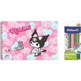 Keskin Color Kuromi 17*25 15 Yp. Spiralli Resim Defteri - Pelikan 12LI Silgili Kuru Boya 2'li Set - 1 Adet - 0