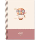 Keskin Color La Plume Balloon Mor 20x28 cm Kareli Spiralli Sert Kapak Defter