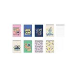 keskin color lilo&stitch a7 mini boy 42 yaprak çizgili spiralli bloknot not defteri (48 li paket) - Karışık - 1