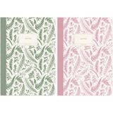 Keskin Color Limited Edition B5 40 Yp. Terzi Dikiş Not Defteri - 2'li Green/pink Botanical - 1 Adet - --