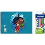 Keskin Color Moana 17*25 15 Yp. Spiralli Resim Defteri - Pelikan Silverino Üçgen Kuru Boya Kalemi 2'li Set 2 - 1 Adet - --
