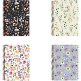 keskin color not defteri karton kapak spiralli çiçek 12x17 cm 80 yaprak çizgili 385351-99 (36 lı paket) - Karışık