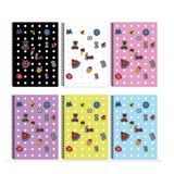 Keskin Color Palstik Kapak Spiralli Fun Not Defteri A6 80 Yaprak Kareli 323262-99 (6 Lı Paket)