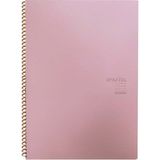 Keskin Color Pastel Note Spiralli Pastel Açık Pembe Plastik Kapak 80 Yaprak A4 Kareli Defter