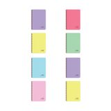 KESKİN COLOR Pastel Show (8'Lİ PAKET) A4 72 Yaprak 4 Kareli 4 Çizgili Plastik Kapak Spiralli Defter