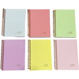 Keskin Color Pastel Show A6 ( 10.5 x 14,5 cm ) 80 Yaprak Pp Kapak Kareli Not Defteri - 6'lı Paket