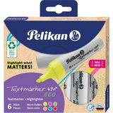 Keskin Color Pelikan 490 Eco Fosforlu Kalem 6lı Neon Karışık Renk - 1 Adet - --