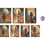 Keskin Color Plastik Kapak Spiralli Galaxy Not Defteri 16,5X22,5Cm 80 Yaprak Kareli 321242-99 (Karışık Renk 1 Adet)