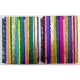 keskin color plastik kapak spiralli glitter defter 16,5x22,5cm 80 yaprak çizgili 322441-99 (karışık renk 1 adet) - Not Defteri