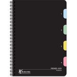 Keskin Color Premier Spiralli Siyah Plastik Kapak 4 Bölmeli 120 Yaprak 17*24 Kareli Defter