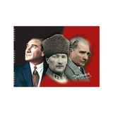 keskin color resim defteri 35x50cm 15 yaprak spiralli karton kapak atatürk (karışık renk 1 adet) - Yok