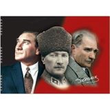 Keskin Color Resim Defteri 35X50cm 15 Yaprak Spiralli Karton Kapak Atatürk (Karışık Renk 1 Adet)