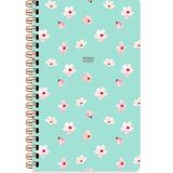 Keskin Color Sert Kapak Çizgili Çiçek Su Yeşili 13x21 cm Spiralli Defter