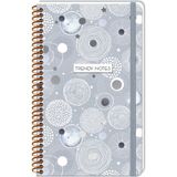 keskin color sert kapak spiralli not defteri beads silver 13x21cm 80 yaprak çizgili 410233-99 - Karışık