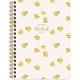 Keskin Color Spiralli Akademik Ajanda 16x23 cm 176 Sayfa Amber Renkli Çiçek Desenli