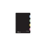 KESKİN COLOR Spiralli Siyah Plastik Kapak 4 Bölmeli 120 Yaprak 17*24 Kareli Defter