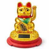 Keskin Güneş Enerjili Pati Salayan Şans Kedisi ( Maneki Neko )