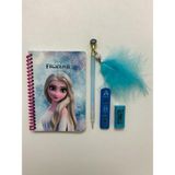 Keskin Kırtasiye Seti ( Frozen Not Defteri - Tüylü Taşlı Uçlu Kalem - Uç - Silgi )
