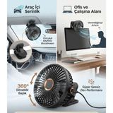 Keskin Sound Vantilatör 12V USB ve Çakmaklı 6'' Mandallı - Siyah