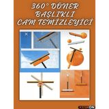 Keskon 360 Pencere Temizleyici 3’lü Set – Mop ve Çekpas | Pratik ve Hızlı Cam Temizleme Aracı - Turuncu