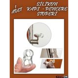 Keskon 4 Lü Paket Kapı Pencere Stoperi Silikon ( Toplam 4 Adet ) | Duvar Koruyucu Tampon | Kapı Arkası Çarpma Önleyici - belirtilmemiş - Şeffaf