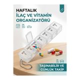 Keskon Haftalık İlaç ve Vitamin Organizatörü – 7 Günlük Hap Kutusu | Günlük Bölmeli, Taşınabilir,