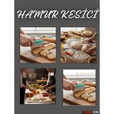 Keskon Hamur Kazıyıcı ve Kesici | Paslanmaz Çelik Spatula | Pasta ve Kek Şekillendirme Aparatı - Çok Renkli