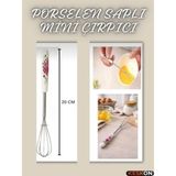 Keskon Porselen Saplı Metal Mini Çırpıcı 20 cm – El Çırpıcısı, Mutfak Karıştırma Teli - Beyaz