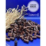 Kesme Boru 15 mm Ahşap Boncuk (50 Gram 100 Adet) Delik Çapı 3 mm Makrome Tasarım Takı Bileklik - 007 Kahve