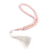 Kesme Kesim 10x8 mm Sıkma Kehribar Saray Püsküllü Tesbih