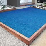 Kesme Suni Yapay Mavi Çim Halı 7 mm Balkon Teras Bahçe Dekoratif Kaymaz 100x700 cm