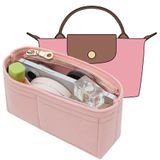 KESOIL Longchamp Mini LePliage Xtra ile Uyumlu Küçük Çanta Düzenleyici Ekleme/Orijinal/Yeşil XS Kese, Keçe Çanta Düzenleyici Bölücü Şekillendirici İç Fermuarlı, Pembe/XS