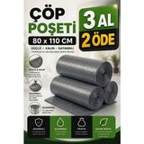 Kespack Çöp Poşeti 80X110 Gri Jumbo Boy 3 Rulo 30 Adet