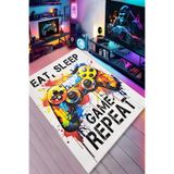 Kessy Home Studio Dijital Baskı Yıkanabilir Kaymaz Taban Gamer Halısı Genç Odası Oyuncu Halısı Playstation Xbox 2
