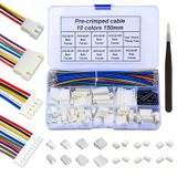 Keszoox XH 2,54 mm Erkek ve Dişi JST Konnektör Kiti 22AWG Önceden Sıkıştırılmış Kablo Kablosu, (Toplam 90 Adet) 2/3/4/5/6/7/8/9/10 Pin Muhafaza JST Adaptör Kablo Konektörü (10 Renk 150 mm)