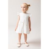 Ketbaby Kız Çocuk Yakası Incili Astarlı Elbise - Lidya KET-001002 - 4 - 5 Yaş - Ekru