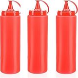 Ketçap Şişesi - 1000ML Dev Boy Kırmızı 3 Adet - 001-Renkli