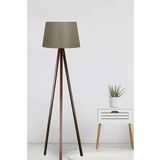 Keten Başlıklı Kumaş Lambader Mdf Ayak Yeşil Kahve Ly583