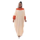 Keten cepli standart büyük beden kimono elbise kadın tunik rahat maksi kaftan uzun yakalı abaya cotton pamuk (krem kremit garni)