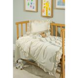 Keten Görünümlü Fırfırlı Bebek Nevresim Takımı - Ztbnt - Ekru - 100 x 150 cm