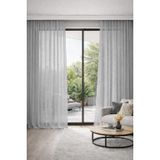 Keten Görünümlü Tül Perde, Ütü İstemez, Kurşunlu, Ekstraforlu, Tek Kanat, Rustik ve Modern Dekorasyona Uygun (Gri, 600 x 260 cm)