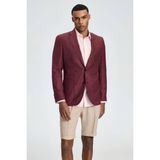 Keten Karışım Bordo Yazlık Blazer Ceket - 56