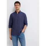 Keten Karışımlı Lacivert Gömlek Regular Fit/Normal Kesim 0211961-70718