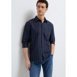 Keten Karışımlı Lacivert Gömlek Regular Fit/Normal Kesim 0211979-91592