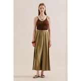 KETEN KARIŞIMLI NATUREL ETEK PANTOLON CAMEL