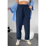 Keten Pantolon Hambez Alt Eşofman Rahat Kalıp Büyük Beden Ham Bez UNISEX%100 Pamuk Relaxed Beden Aralığı M-6xl - 3XL - Lacivert