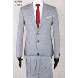 Keten Pileli Pantolon Slim Fit Sivri Yaka-Çift Yırtmaç Fileli Astar Drop 6 Takım Elbise - 58 - Gri