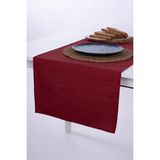 Keten Runner Leke Tutmaz Kumaş Bordo 40x140